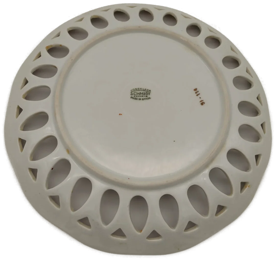 Vintage Dekoteller Aus Porzellan | Farbenfrohes Blumenmotiv – Bild 2