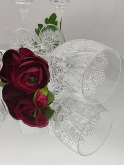 Kristall-Weingläser 4er-Set mit Schliffmuster | Tschechischer Vintage-Schatz - Bild 5