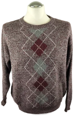 Herrenpullover EUR 44 in Braun mit Rautenmuster | Winterklassiker – Vorschau 1