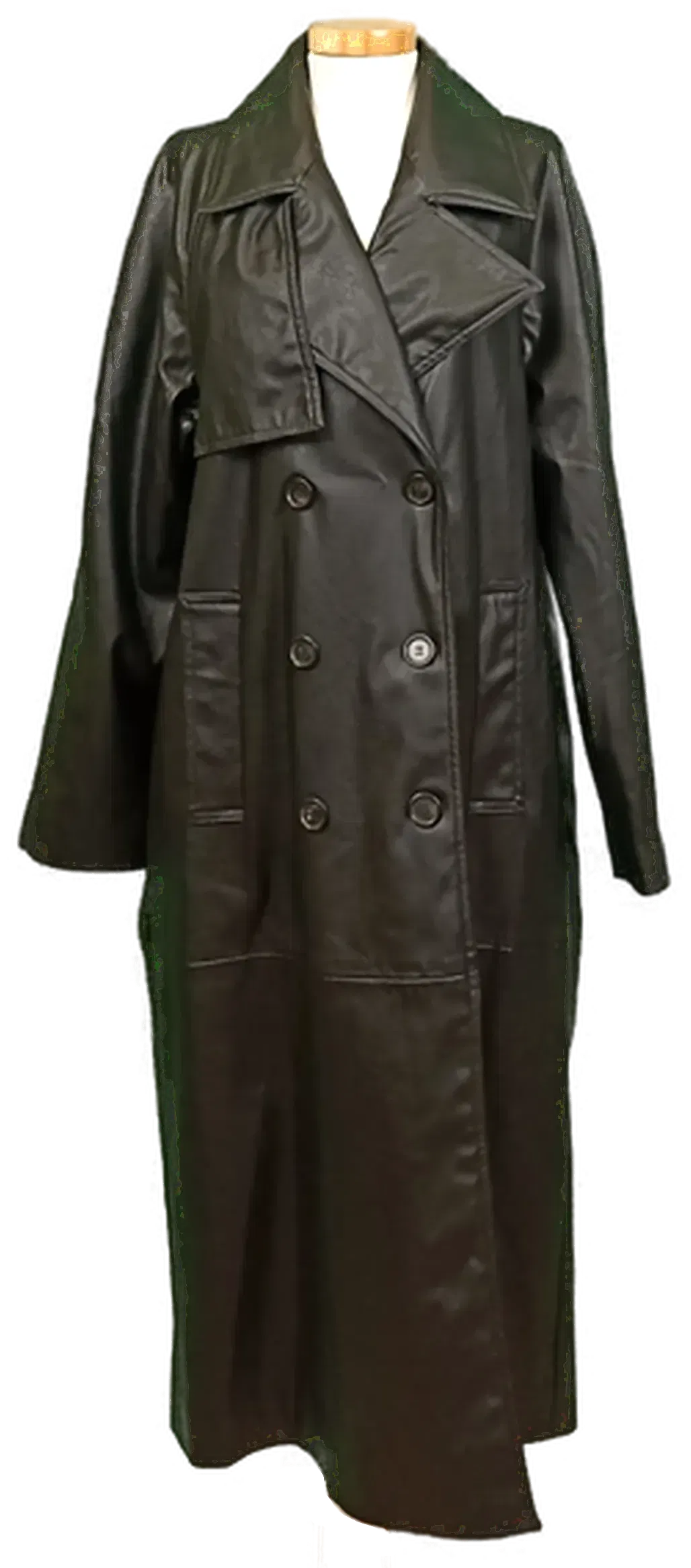 Bershka Damen Mantel schwarz Gr. L - Bild 4