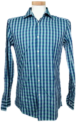 Hugo Boss Herrenhemd kariert grün/blau Gr. M - Bild 1