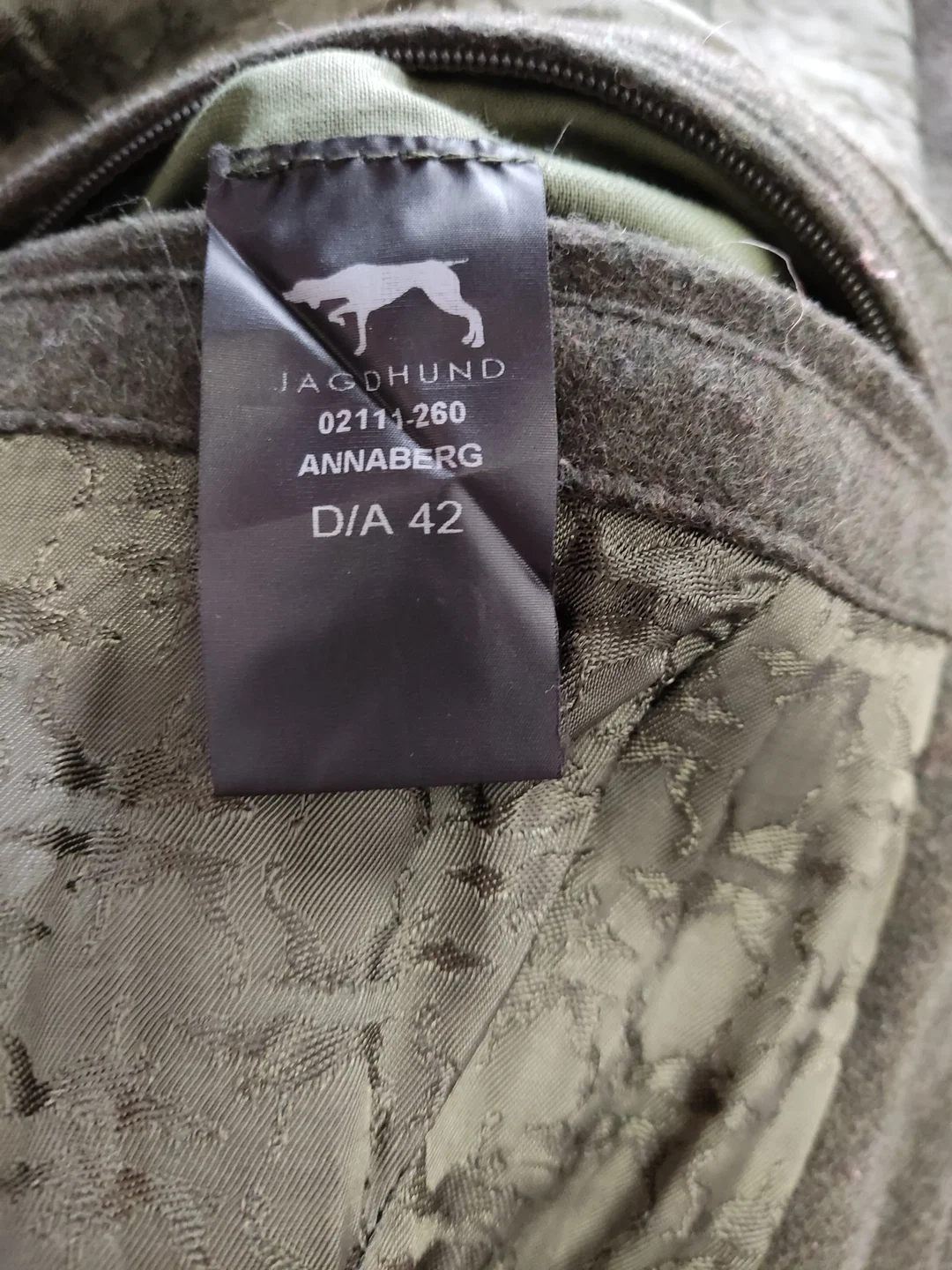 Damen Hubertusjacke Merinowolle Jagdhund 42 | Einmaliges Unikat – Bild 6