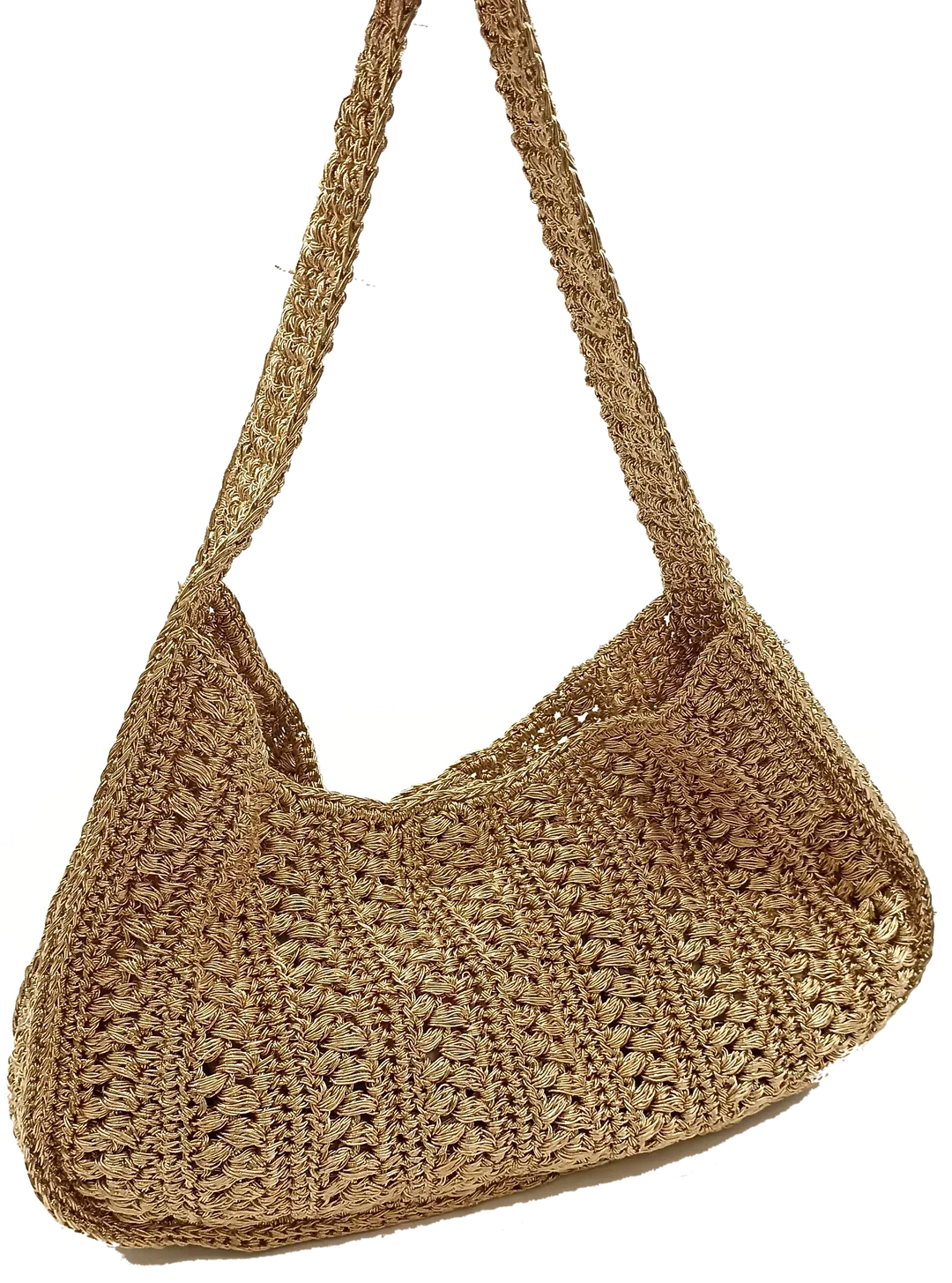 Zara Damen Basttasche Boho-Stiel gold – Bild 1