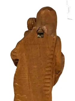 Handgeschnitzte Madonna mit Kind - Holzfigur, Sakrale Wandskulptur (45 cm) - Bild 3