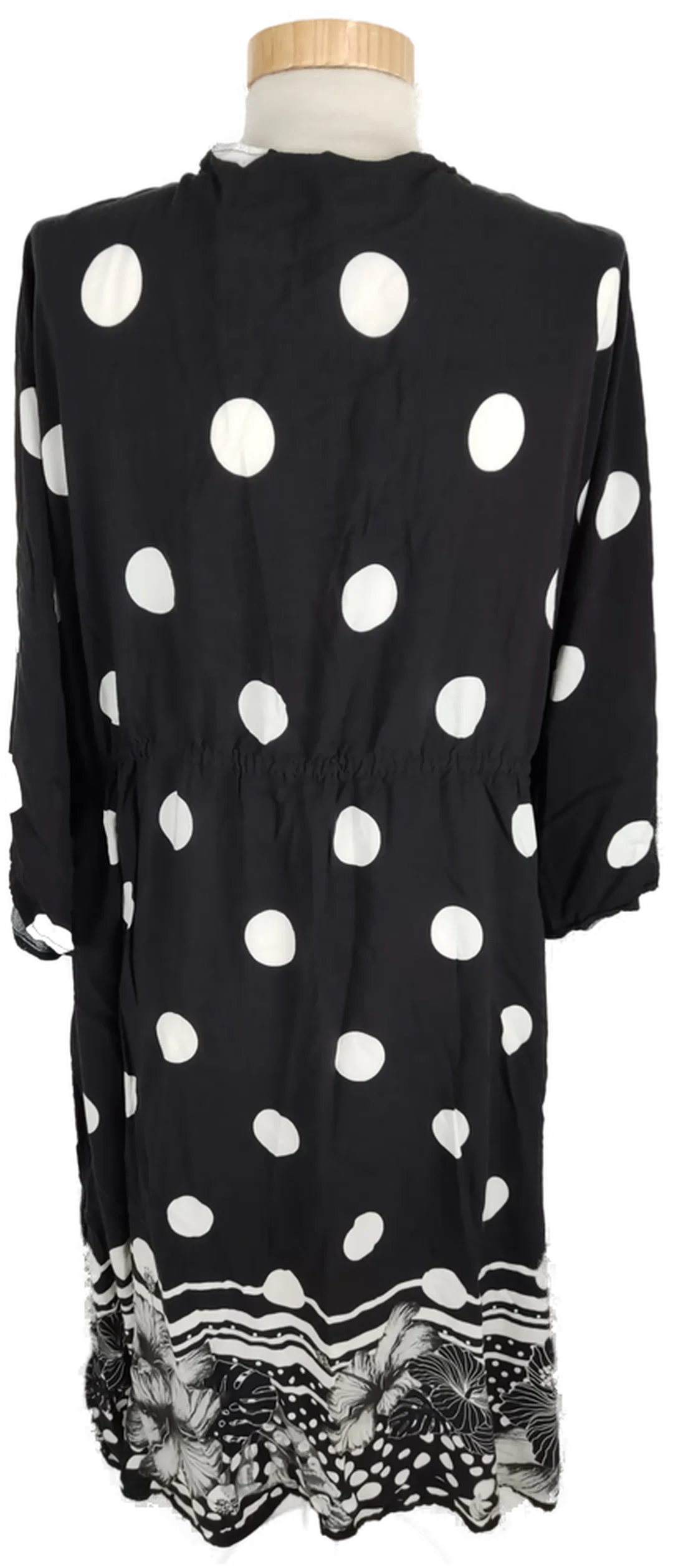 Ulla Popken Strandkleid, schwarz/weiß gepunktet, Größe XXL (geschätzt), Viskose – Bild 3
