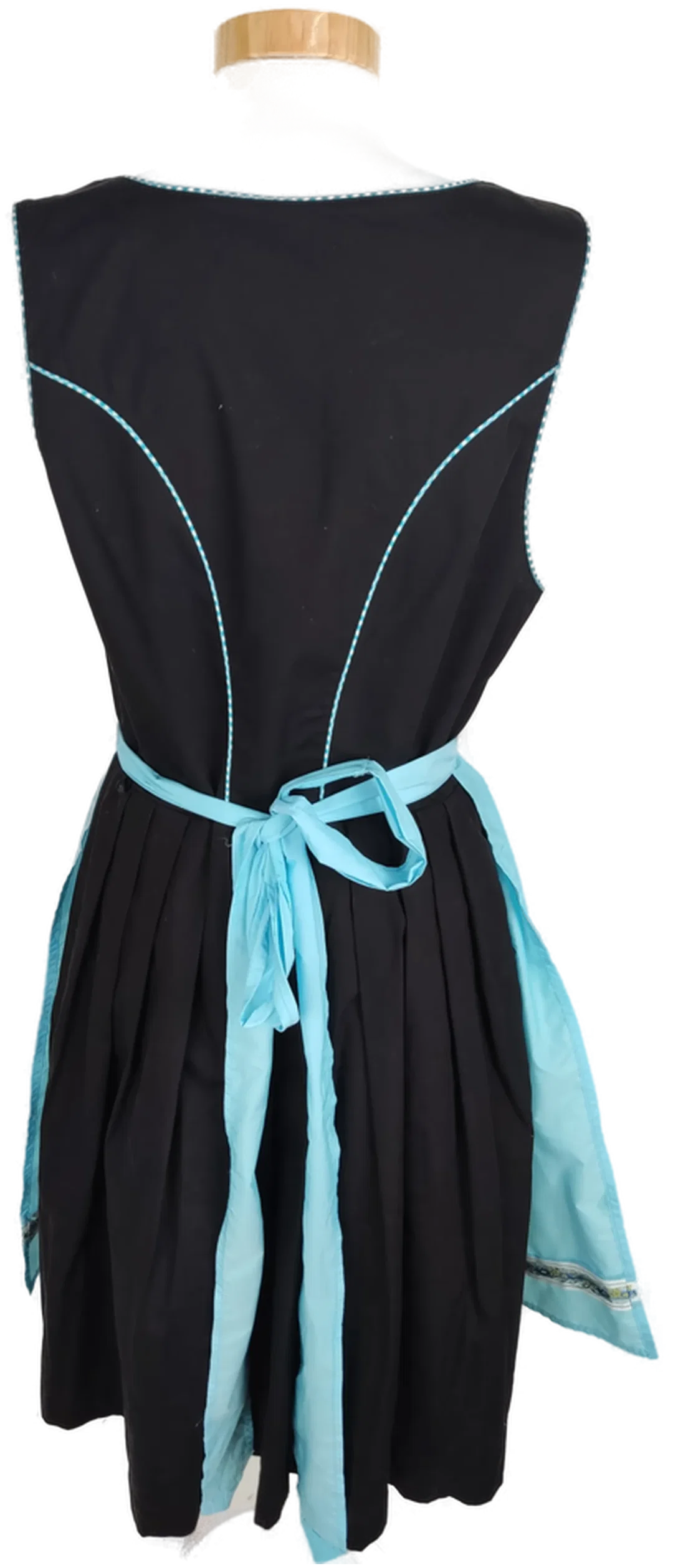 Dirndl "Stockerpoint", schwarz/türkis mit Stickerei und Hafteln, Größe 40 – Bild 6