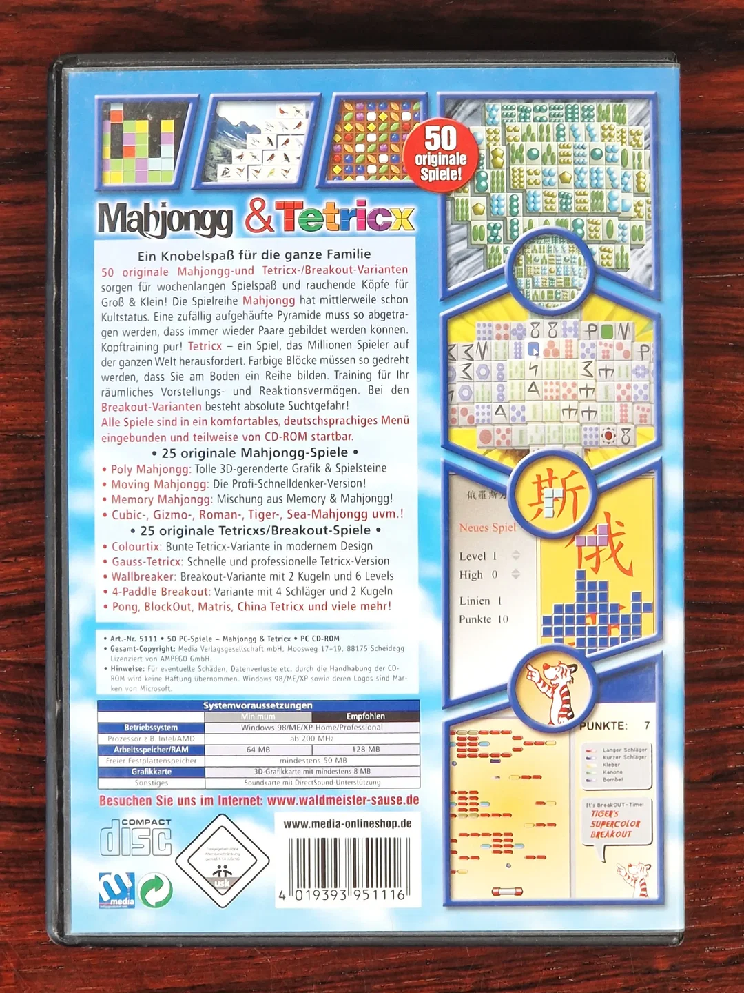 50 PC-Spiele: Mahjongg & Tetricx - PC-Spiel - CD-ROM – Bild 2