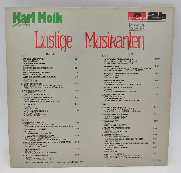 Langspielplatte - Kalr Moik präsentiert Lustige Musikanten - Doppelalbum – Bild 4