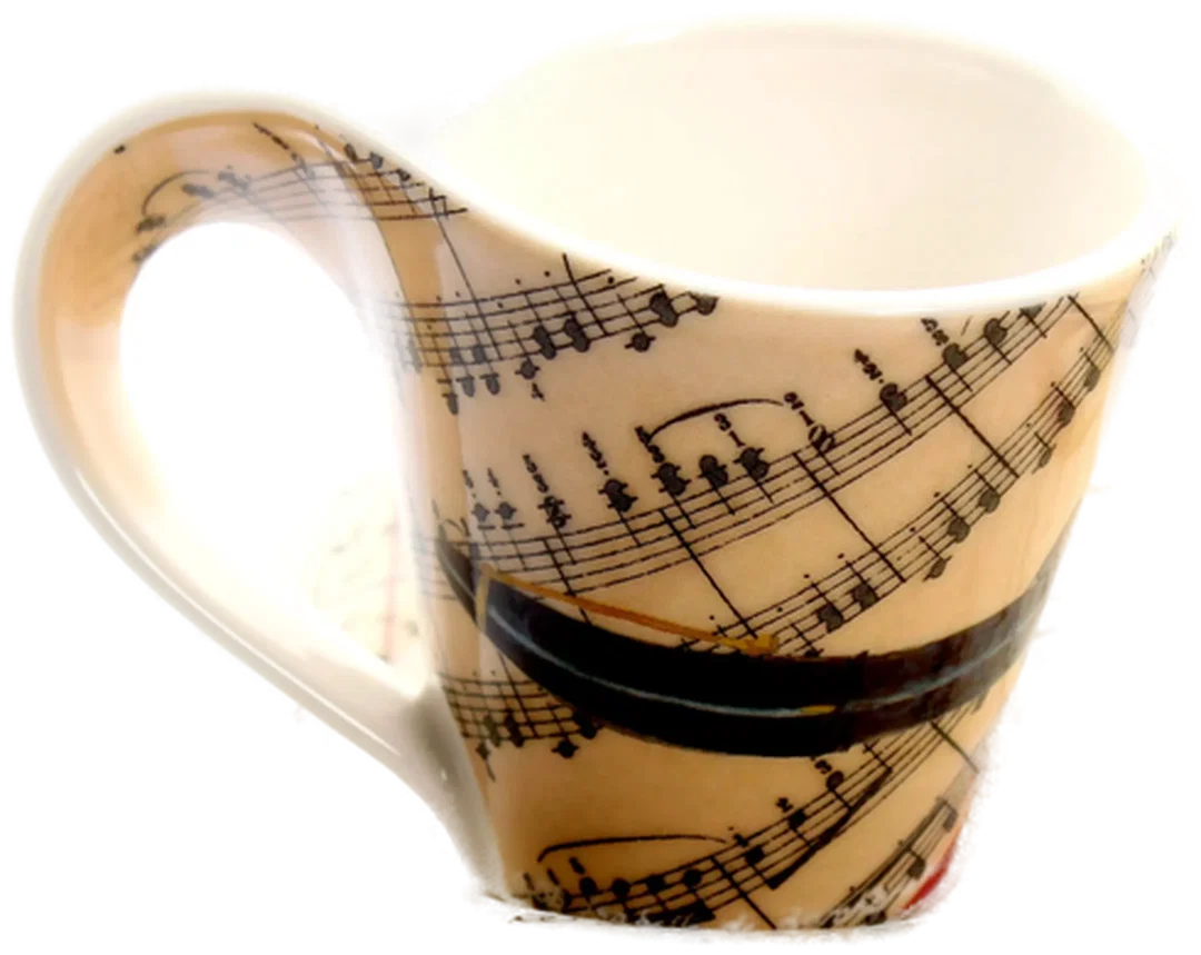 Villeroy & Boch Espresso-/Mokkatasse mit Untertasse – Musik & Noten Design – Porzellan – Bild 3