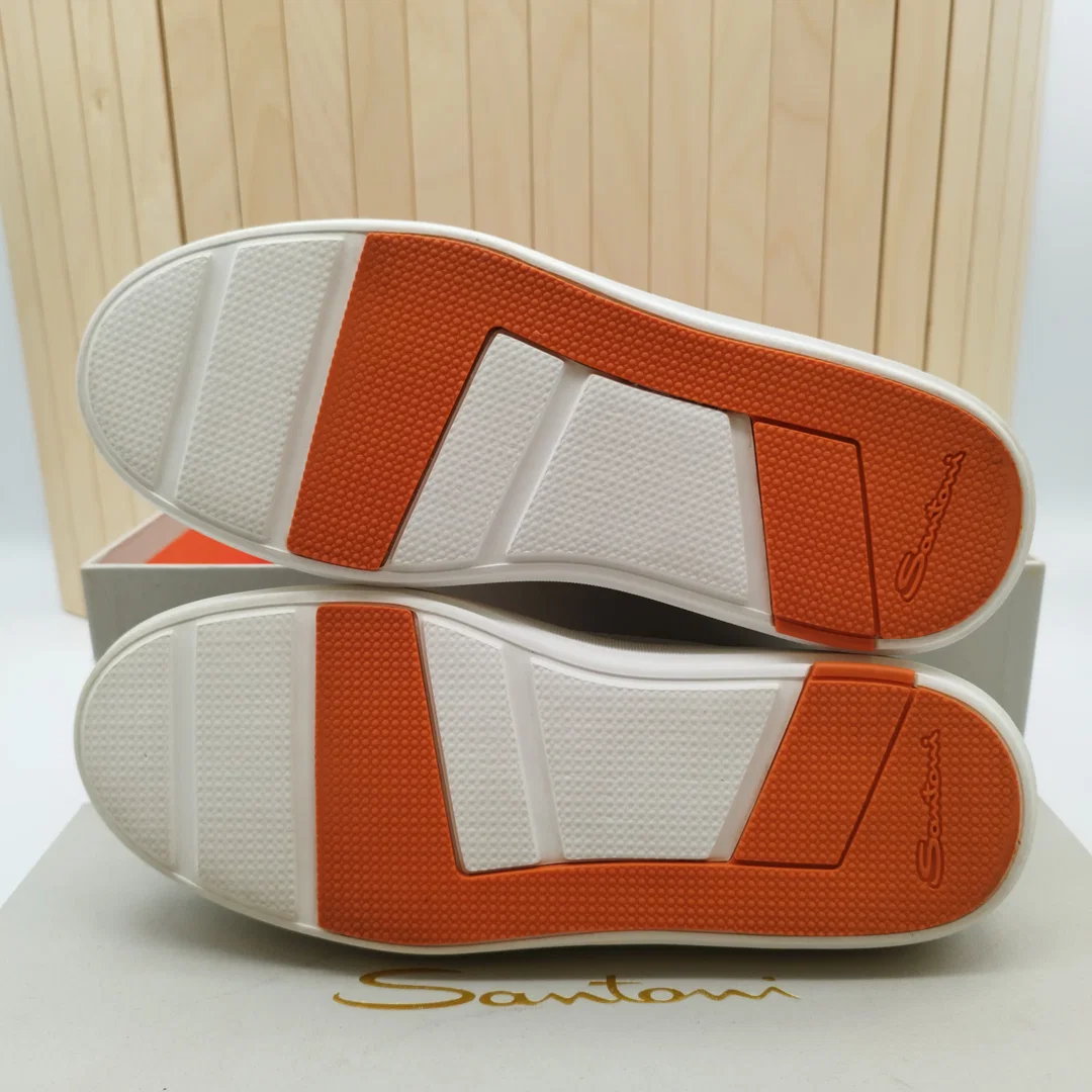 Santoni Sneaker Weiß Leder, Gr. 35 | Wie Neu – Bild 4