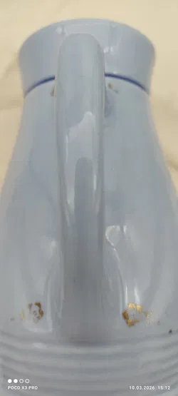 Lilien Porzellan Kanne mit Becher | Zeitreise-Stück - Bild 6