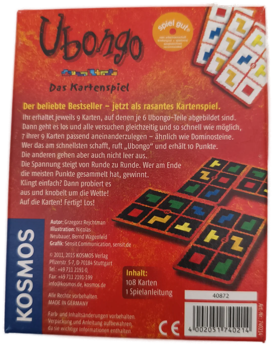 Kosmos, Kartenspiel "Ubongo" – Bild 3