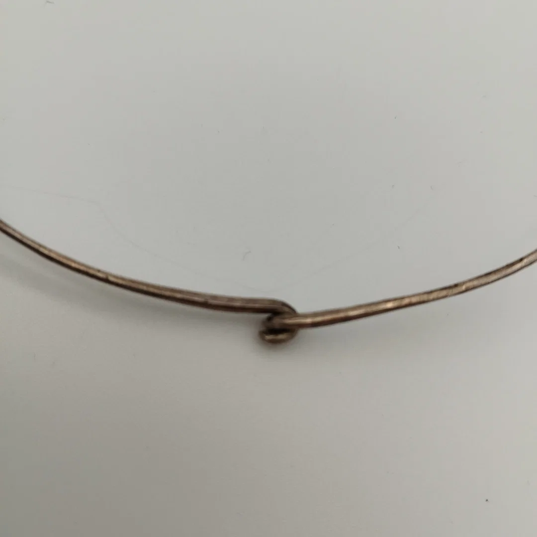 Modische Metall-Halskette mit Kreis-Bemusterung & Steinen - ca. 42cm – Bild 3