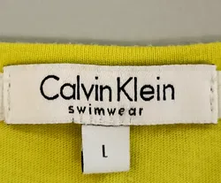 Calvin Klein Herren T-Shirt neongelb mit Logo Gr. L - Bild 3