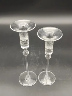 2 Kerzenständer der Marke Rosenthal - Glas mit hübschem Muster - Bild 2