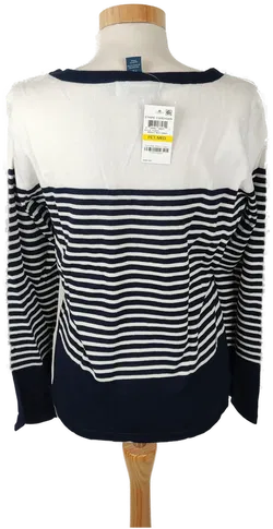 Karen Scott Damen Saum-Strickjacke langarm blau weiss - M/38 - Bild 2