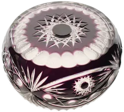 Elegante, handgeschliffene Bleikristall-Schale in Violett - Bild 3