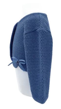 Alpenstrick Mädchen Bolero blau - 68 - Bild 2