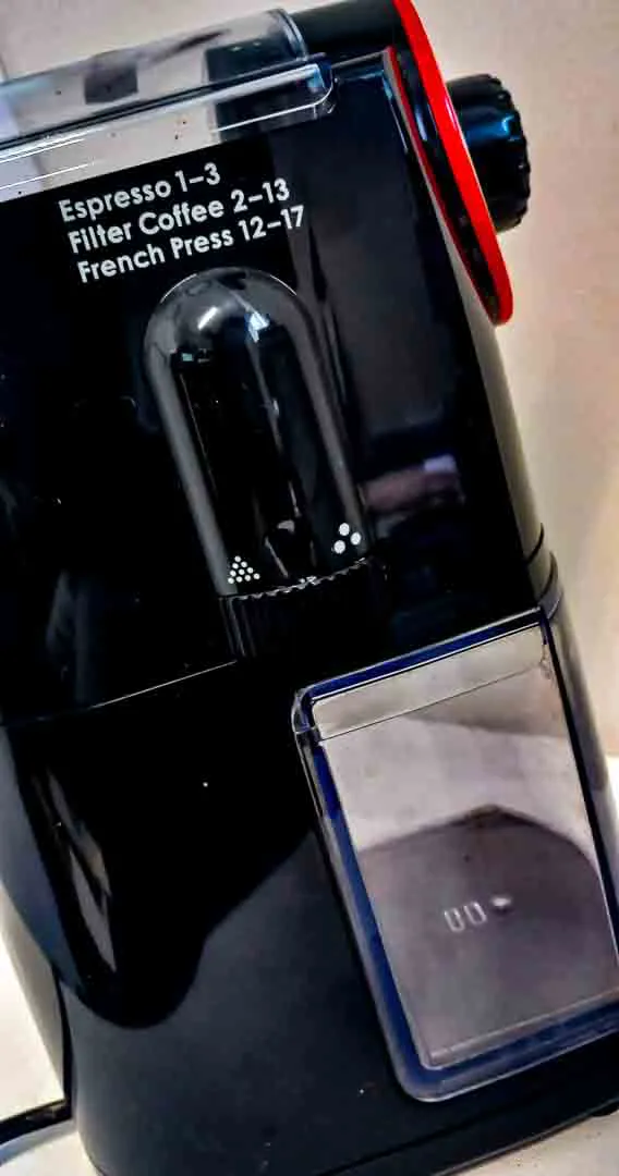 Melitta Molino Kaffeemühle 1019-01 Schwarz-Rot Scheibenmahlwerk – Bild 3
