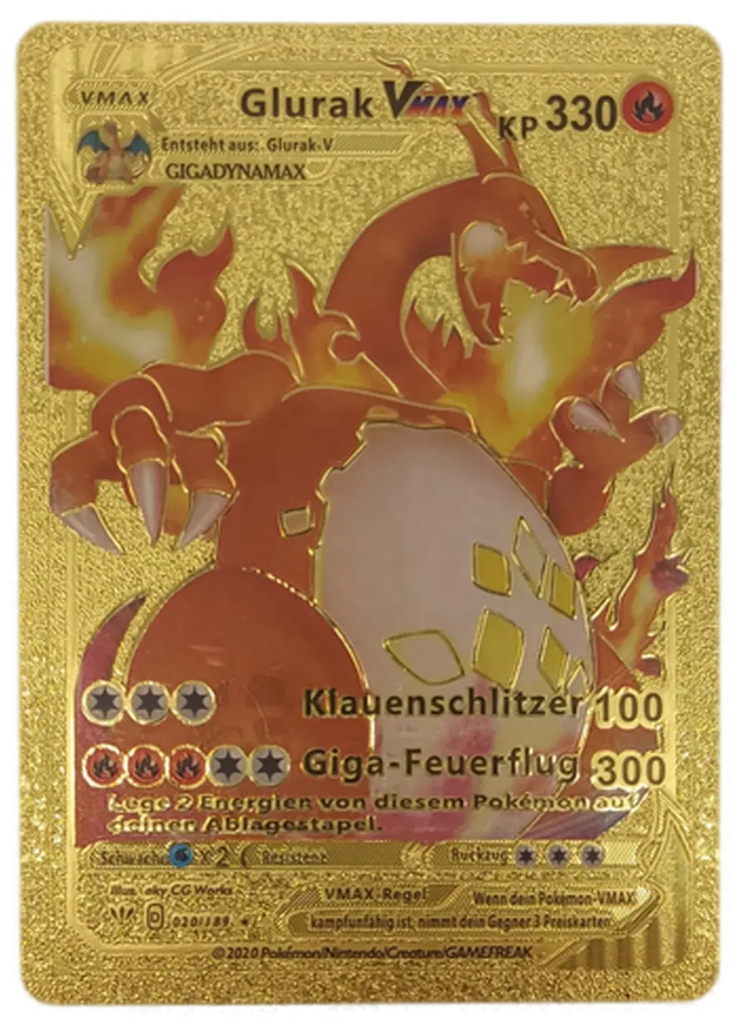 Pokémon Sammelkarte Goldfolie Vmax Glurak Vmax - Bild 4
