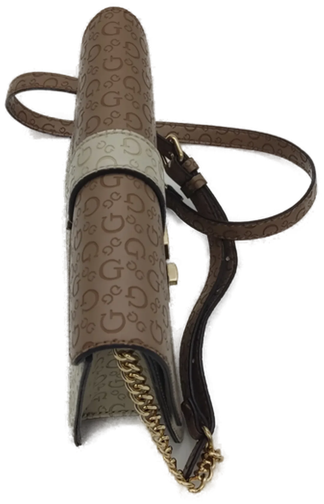  Guess Handtasche mit Logo-Muster in Braun-Beige – Bild 5