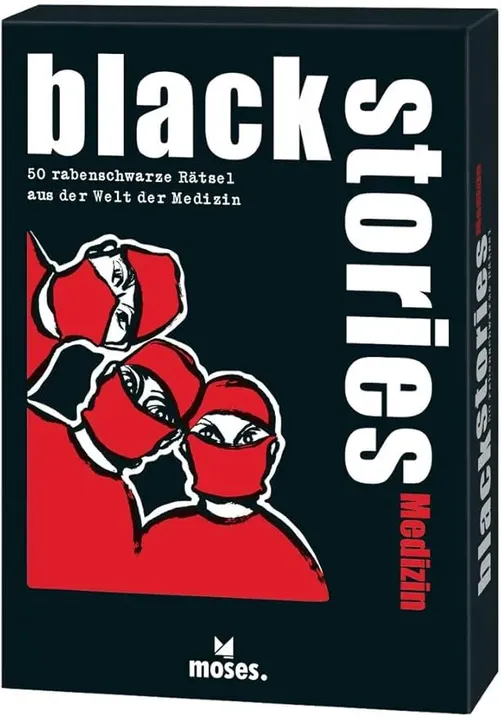 Black stories 6 – Medizin | 50 rabenschwarze Rätsel | Moses Verlag | Partyspiel - Bild 1