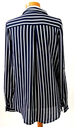 Amisu Damenbluse, blau/weiß - Gr. XS - Bild 2