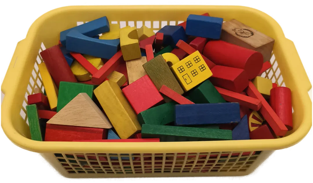 Bauklötze Holz, 3kg Bausteine bunt gemischt, Set 2, Spielzeug - Bild 1