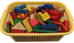 Bauklötze Holz, 3kg Bausteine bunt gemischt, Set 2, Spielzeug - Bild 1