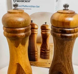 Silvercrest Salz- und Pfeffermühlen-Set – Echtholz Unbenutzt & Neuwertig 21 cm - Bild 3