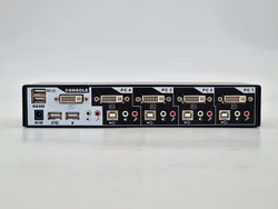 4-Port DVI KVM Switch mit USB 2.0 Hub & Audio - Professioneller Umschalter - Bild 4