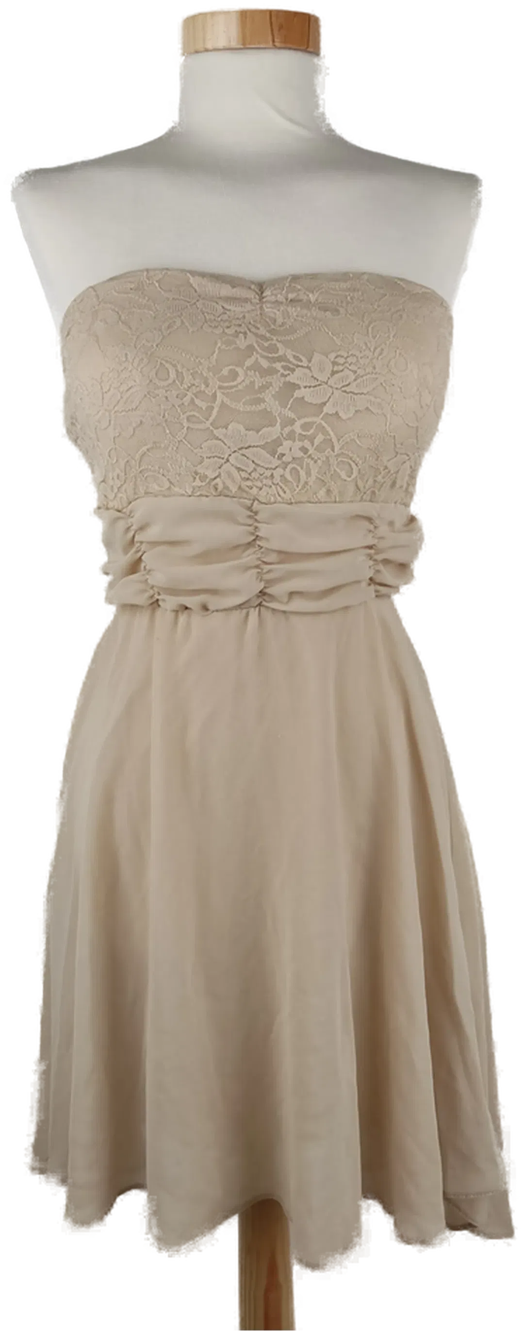 Kleid schulterfrei mit Brustteil, beige Größe XS/S (geschätzt) - Bild 1