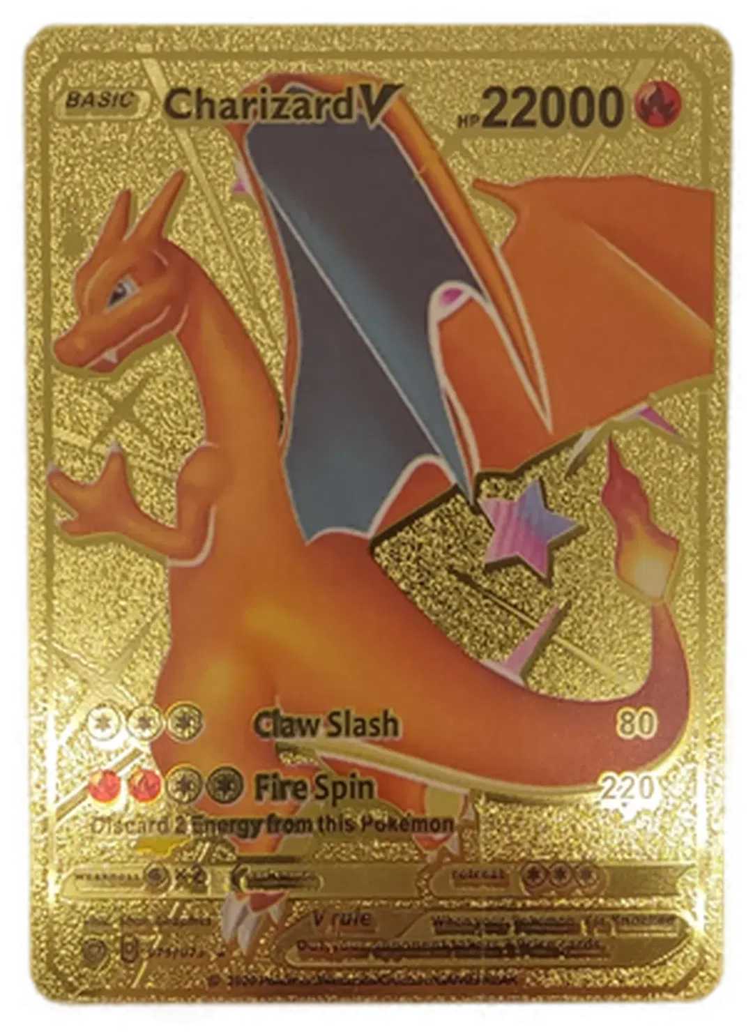 Pokémon Sammelkarte Goldfolie Basic Charizard V - Bild 1