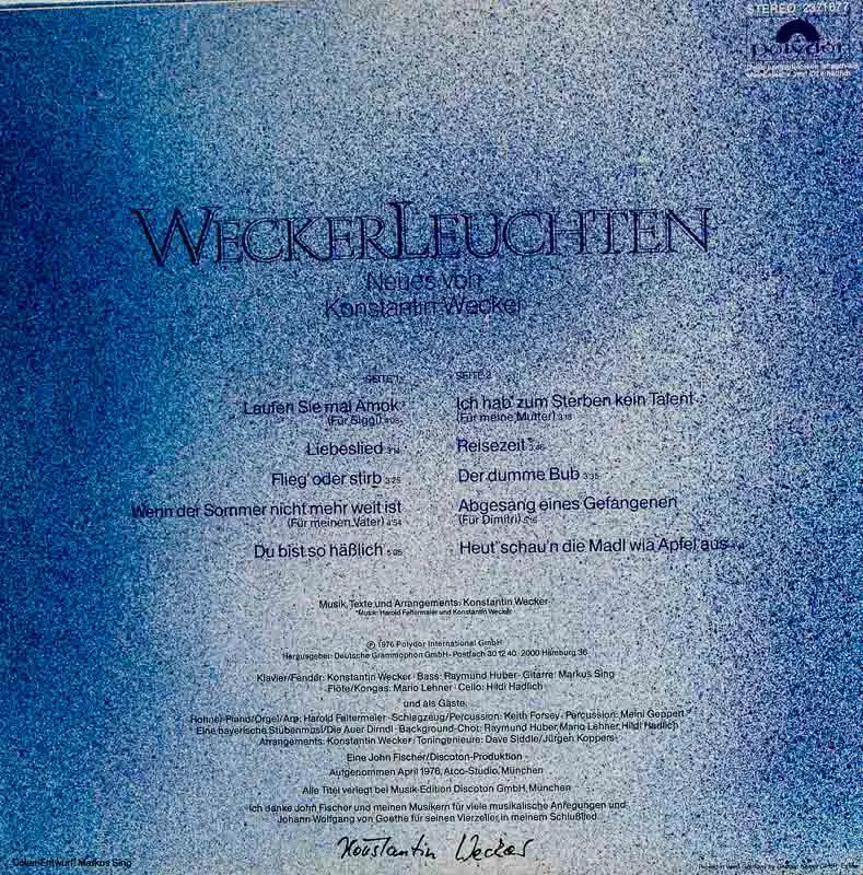 LP - Konstantin Wecker – Weckerleuchten - Vinyl  – Bild 4