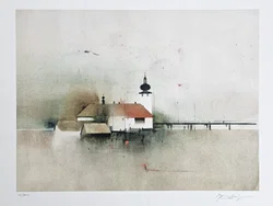 ERNST BALLUF - Schloss Orth - Lithographie  - Bild 2