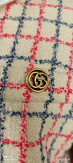 Gucci Karierte Tweed-Jacke mit Schleife - Bild 6