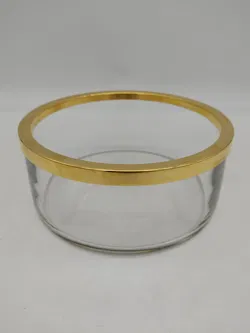 Glasschale mit vergoldetem Rand / 19 cm - Bild 1