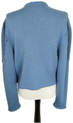 Geyer - Strickjacke hellblau Gr. M /reine Schurwolle /Vintage made in Austria  - Bild 7