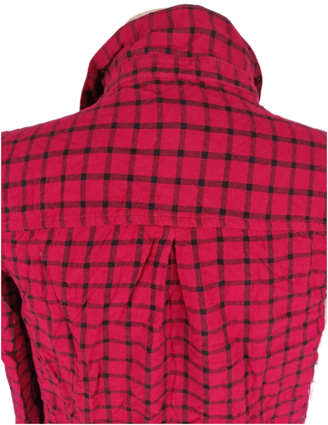 Bluse "here & there" langarm mit Kragen, rot/schwarz kariert mit Stickerei, Größe 158/164 – Bild 5
