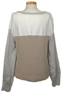 Marc Cain Damen Pullover grau/weiß Gr. M - Bild 2