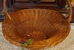 Großer Weidenkorb mit Henkel, Ø 54 cm, XXL Dekokorb, Naturgeflecht - Bild 3