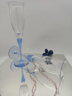 Mikasa Kristall Champagnergläser 2er Set | Sea Mist Saphir - Bild 4