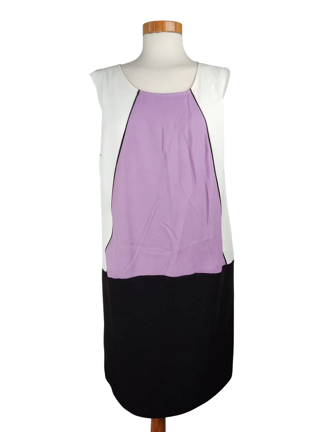 Axara Damen Midikleid, flieder/weiß/schwarz - Gr. 44/XL - Bild 4