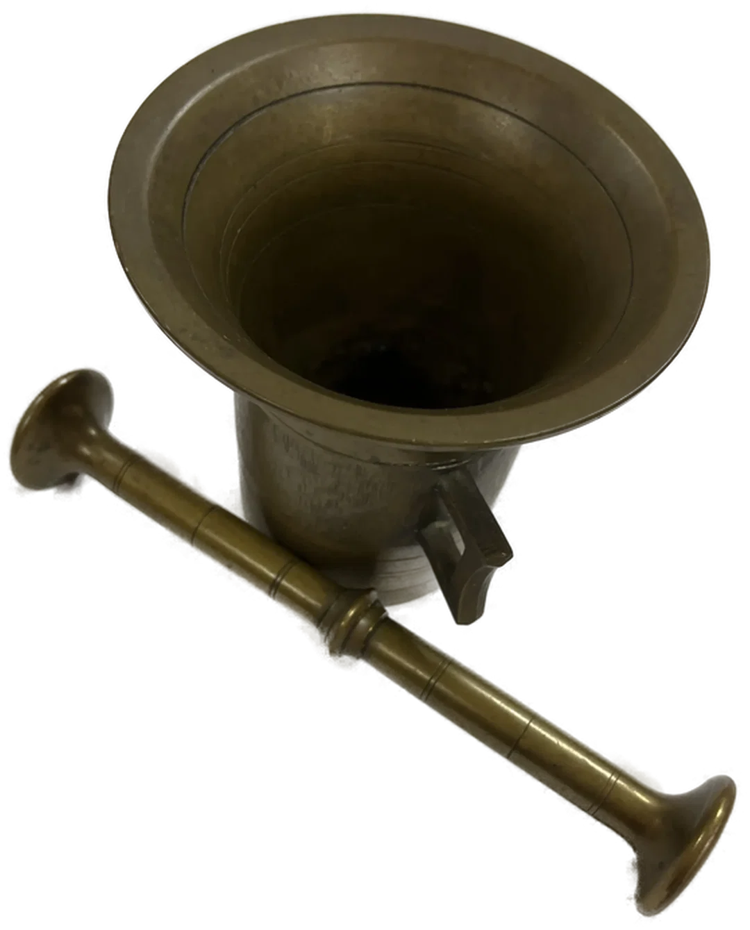 Bronze Mörser Vintage 12 cm hoch mit 2teilig  – Bild 2