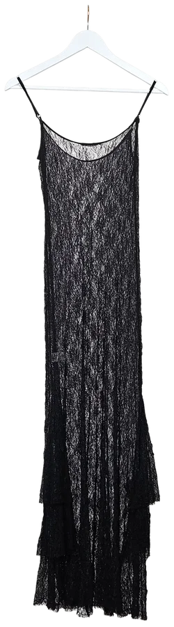 ZARA Damen Maxikleid mit Spitze, schwarz - Gr. L – Vorschau 2