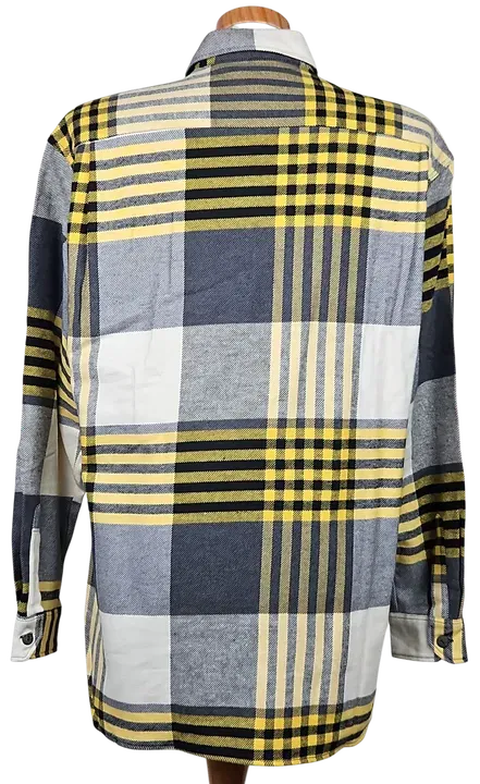 LUIGI Vintage Herren Hemd, gelb/grau - Gr. L  - Bild 3