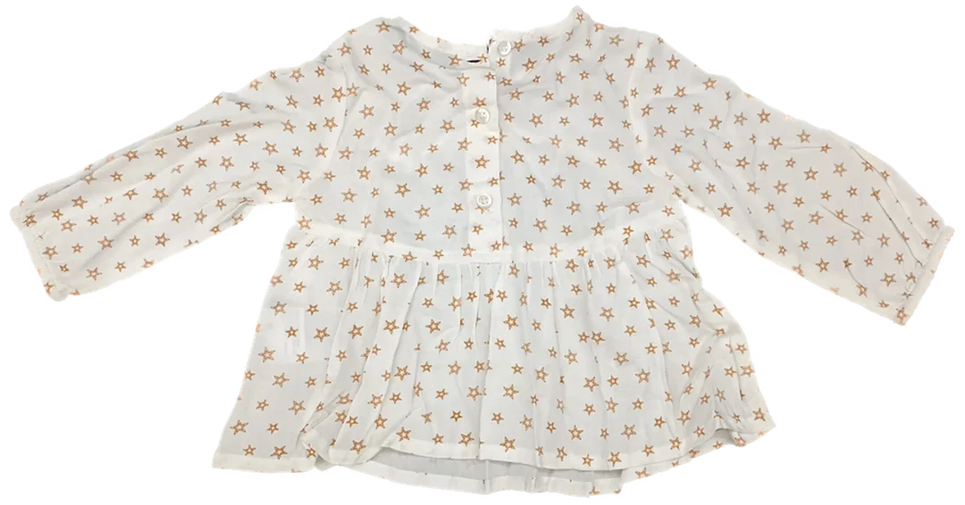 United Colors of Benetton Kindershirt weiß gemustert Gr. 68 – Bild 2