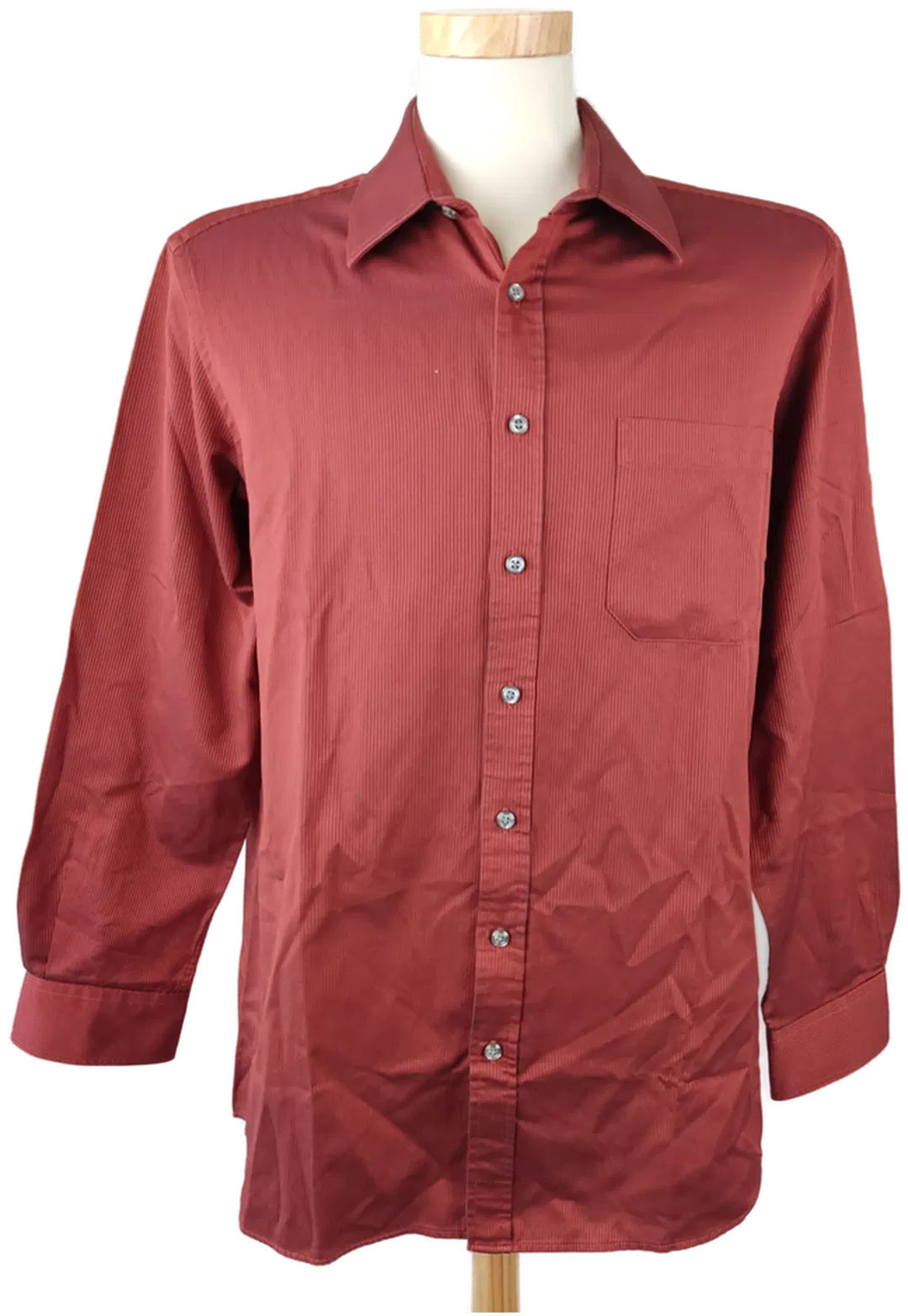 Charles Vögele Herrenhemd kariert rotbraun - M - Bild 4