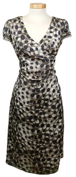 Armani Collezioni Damen Midikleid grau gepunktet Gr. XL - Bild 1