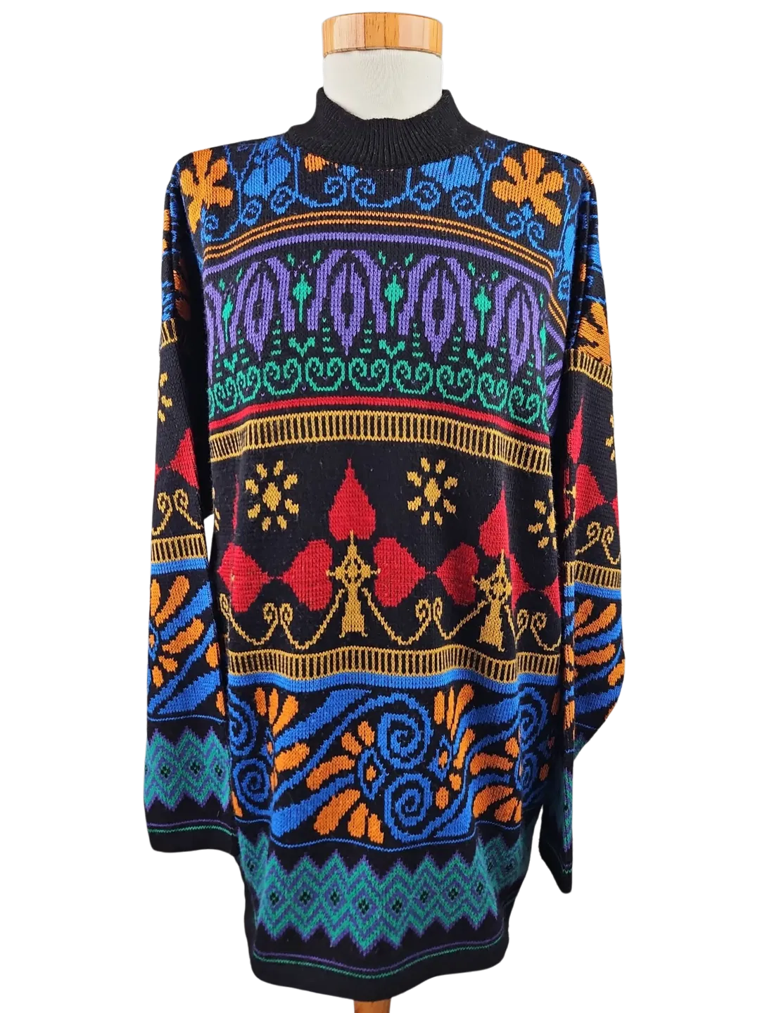 Vintage Damen Pullover, multicolor - Gr. M/38 - Bild 4